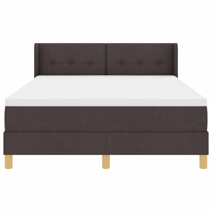 Pat cu arcuri cu saltea Maro închis 200 x 140 cm Poliester - WALTI WALTI