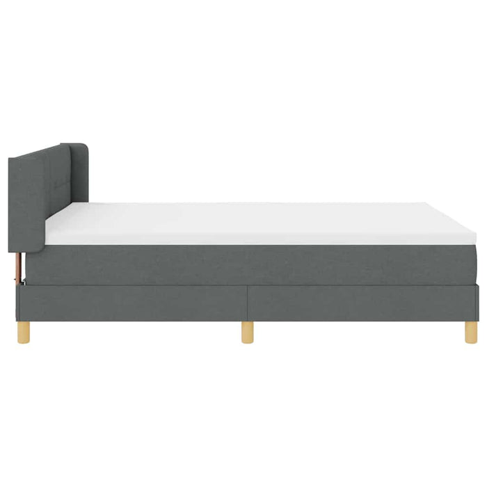Pat cu arcuri cu saltea Gri închis 200 x 160 cm Poliester - WALTI WALTI