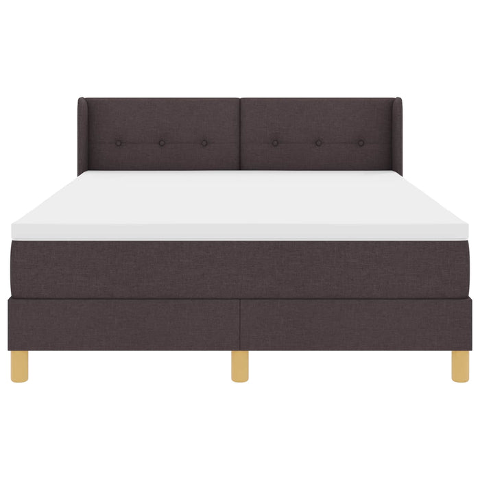 Pat cu arcuri cu saltea Maro închis 200 x 160 cm Poliester - WALTI WALTI