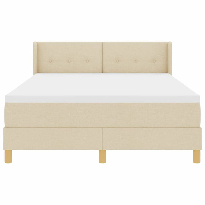Pat cu arcuri cu saltea Crem 200 x 160 cm Poliester - WALTI WALTI