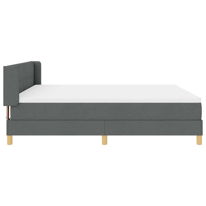Pat cu arcuri cu headboard Gri închis 200 x 180 cm țesătură WALTI