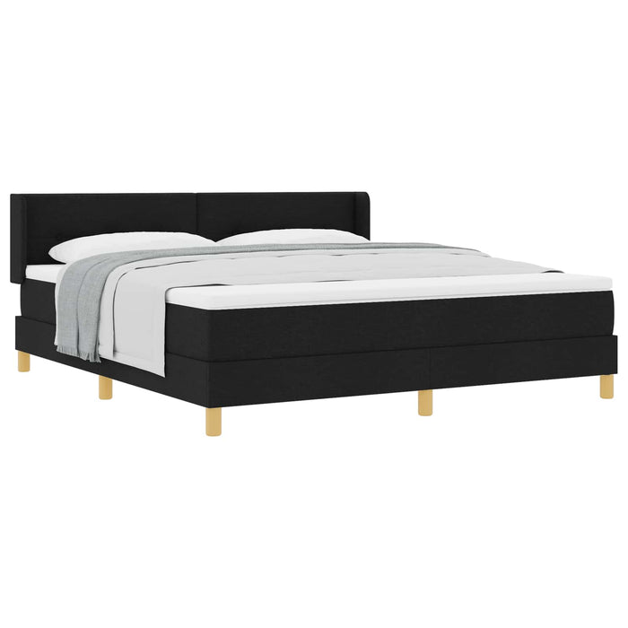Pat cu arcuri cu saltea Negru 200 x 180 cm Poliester - WALTI WALTI