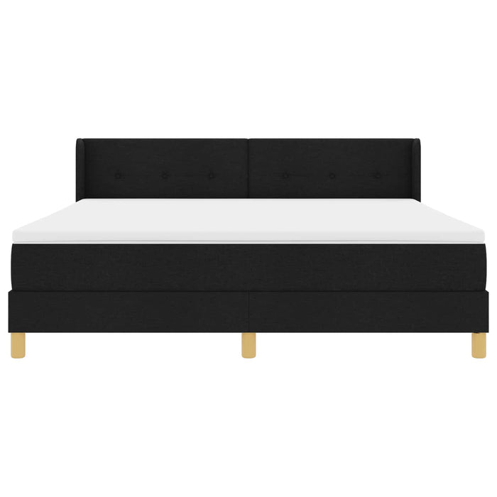 Pat cu arcuri cu saltea Negru 200 x 180 cm Poliester - WALTI WALTI