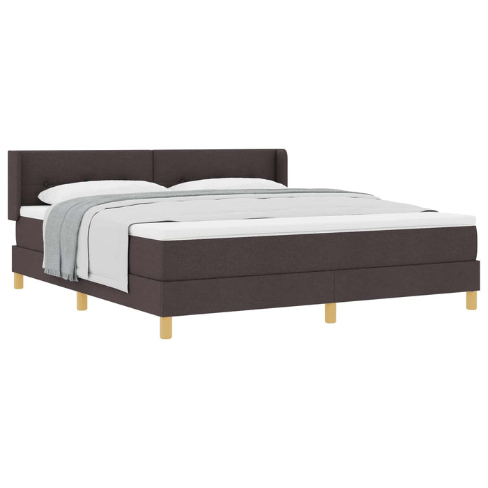 Pat cu arcuri cu saltea Maro închis 200 x 180 cm Poliester - WALTI WALTI