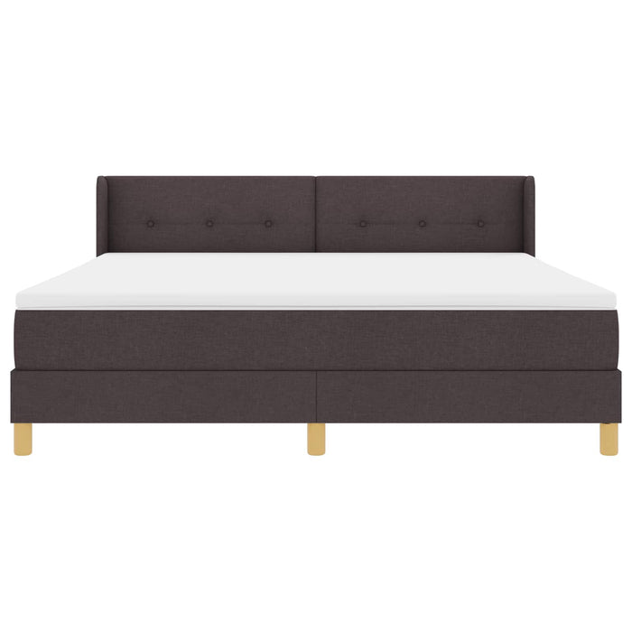 Pat cu arcuri cu saltea Maro închis 200 x 180 cm Poliester - WALTI WALTI