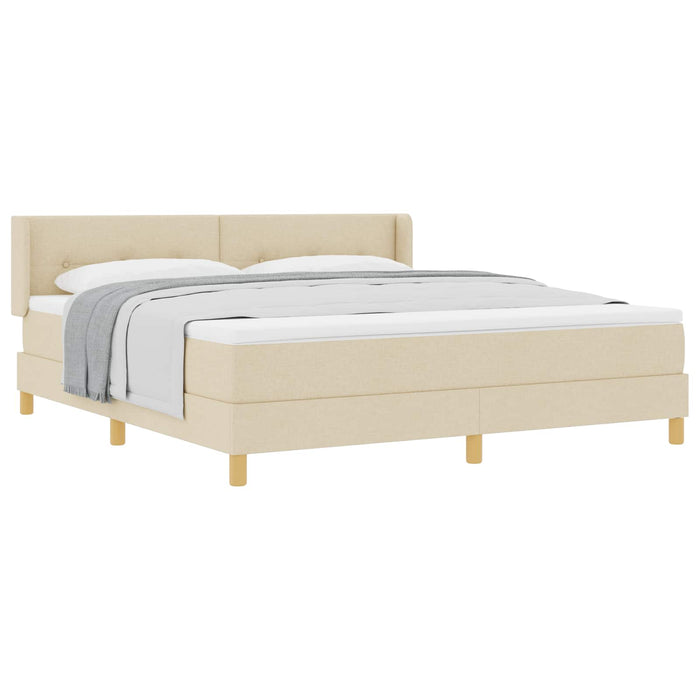 Pat cu arcuri cu saltea Crem 200 x 180 cm Poliester - WALTI WALTI