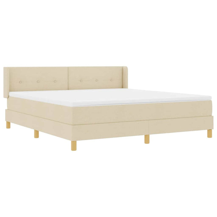 Pat cu arcuri cu saltea Crem 200 x 180 cm Poliester - WALTI WALTI