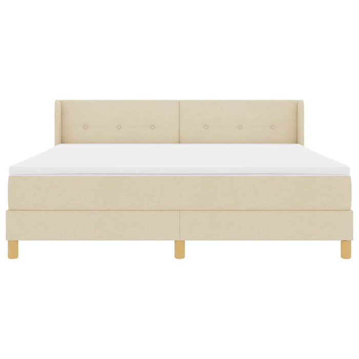 Pat cu arcuri cu saltea Crem 200 x 180 cm Poliester - WALTI WALTI