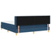 Pat cu arcuri cu headboard albastru 200 x 180 cm țesătură - WALTI WALTI