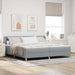 Pat cu arcuri cu headboard Gri deschis 200 x 200 cm țesătură - WALTI WALTI