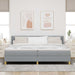 Pat cu arcuri cu headboard Gri deschis 200 x 200 cm țesătură - WALTI WALTI