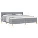 Pat cu arcuri cu headboard Gri deschis 200 x 200 cm țesătură - WALTI WALTI