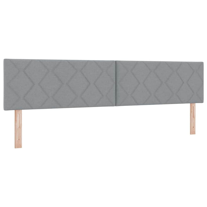 Pat cu arcuri cu headboard Gri deschis 200 x 200 cm țesătură - WALTI WALTI