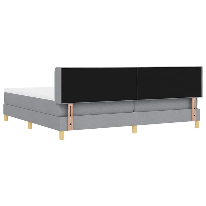 Pat cu arcuri cu headboard Gri deschis 200 x 200 cm țesătură - WALTI WALTI