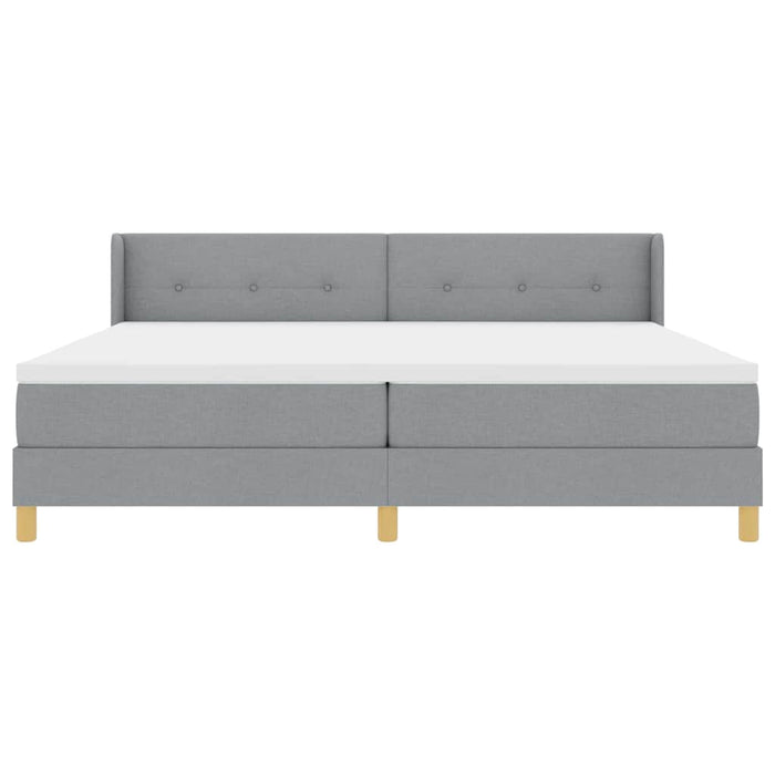 Pat cu arcuri cu headboard Gri deschis 200 x 200 cm țesătură - WALTI WALTI