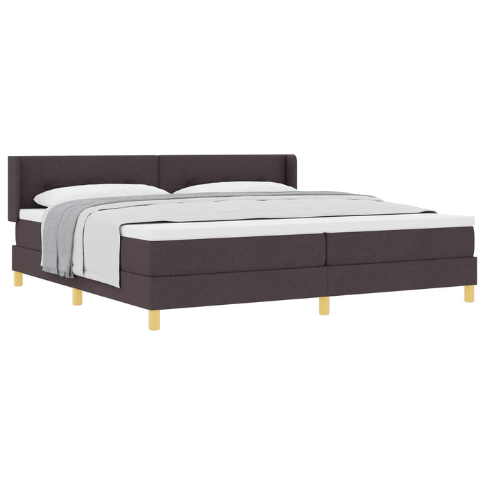 Pat cu arcuri cu headboard Maro închis 200 x 200 cm țesătură - WALTI WALTI