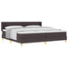 Pat cu arcuri cu headboard Maro închis 200 x 200 cm țesătură - WALTI WALTI