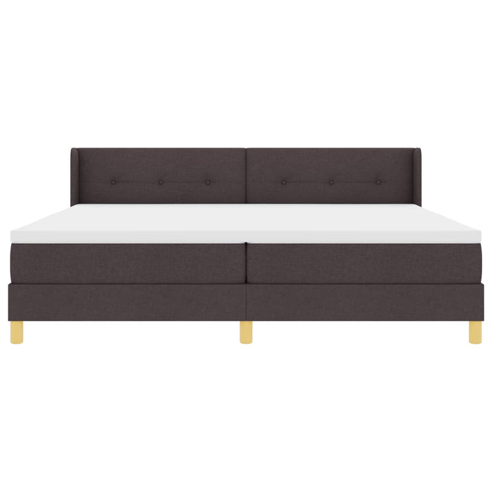 Pat cu arcuri cu headboard Maro închis 200 x 200 cm țesătură - WALTI WALTI