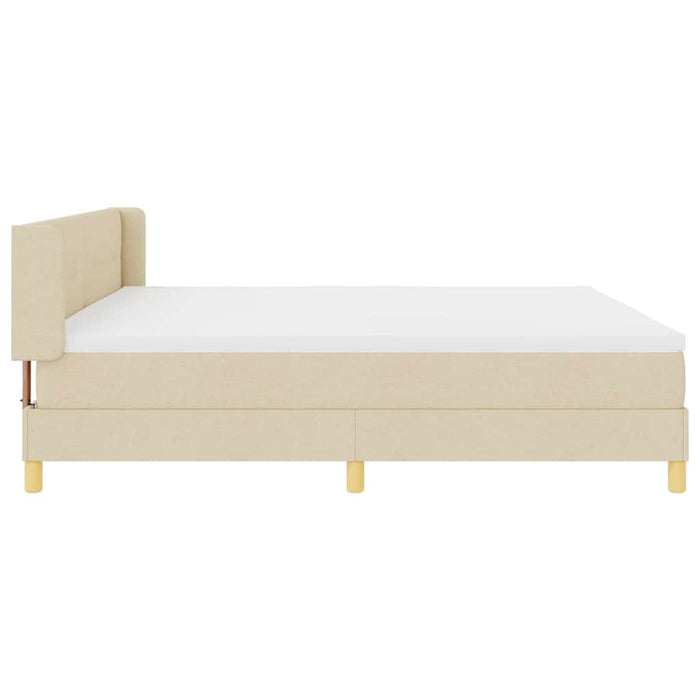 Pat cu Saltea cu Arcuri cu saltea Crem 200 x 200 cm țesătură - WALTI WALTI