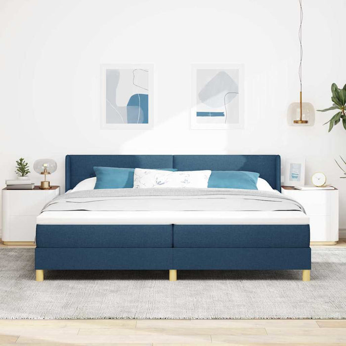 Pat cu Saltea cu Arcuri albastru 200 x 200 cm țesătură - WALTI WALTI