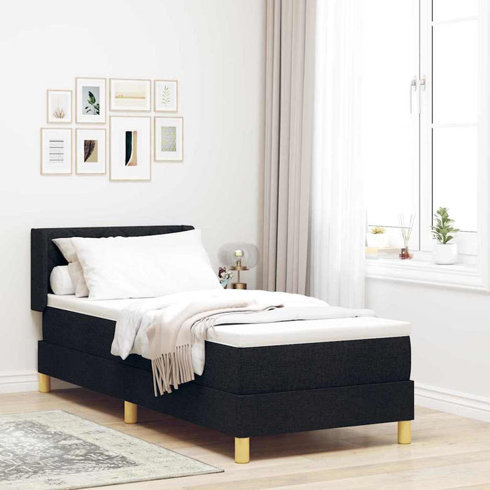 Pat cu arcuri cu saltea Negru 200 x 80 cm Poliester - WALTI WALTI
