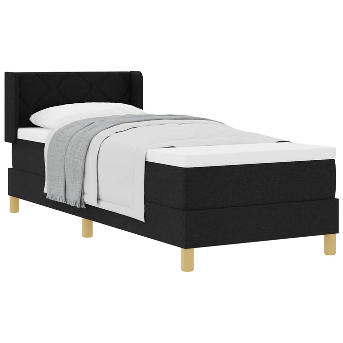Pat cu arcuri cu saltea Negru 200 x 80 cm Poliester - WALTI WALTI