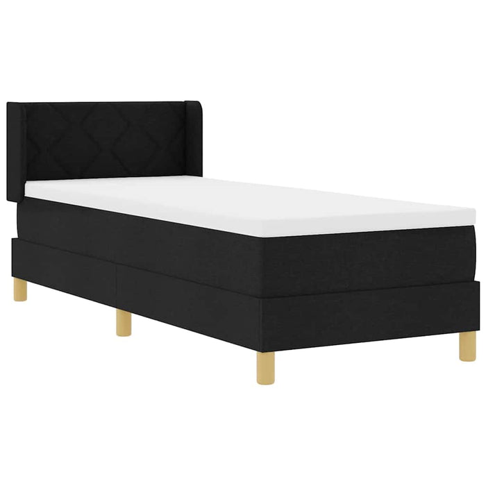 Pat cu arcuri cu saltea Negru 200 x 80 cm Poliester - WALTI WALTI