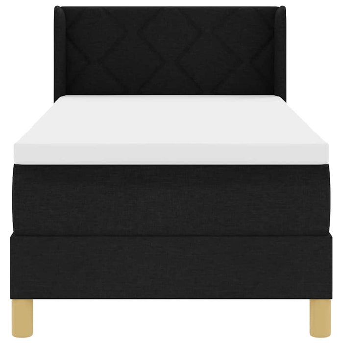 Pat cu arcuri cu saltea Negru 200 x 80 cm Poliester - WALTI WALTI