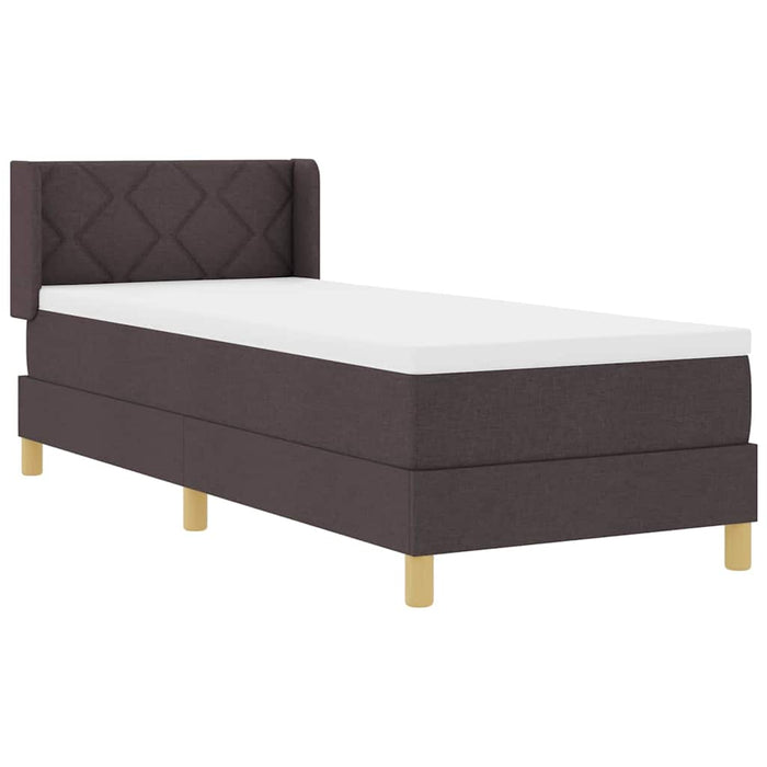 Pat cu arcuri cu saltea Maro închis și Alb 80 x 200 cm țesătură - WALTI WALTI