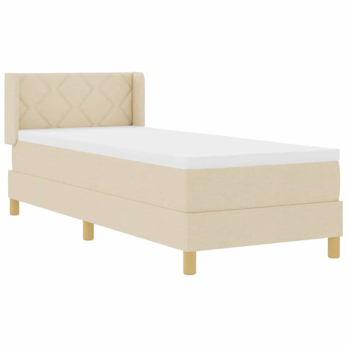 Pat cu Saltea cu Arcuri cu saltea Crem 80 x 200 cm țesătură - WALTI WALTI