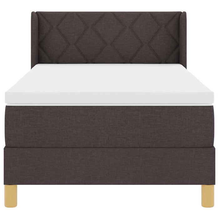 Pat cu arcuri cu saltea Maro închis 190 x 90 cm Poliester - WALTI WALTI