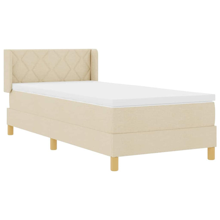 Pat cu Saltea cu Arcuri cu saltea Crem 90 x 200 cm țesătură - WALTI WALTI