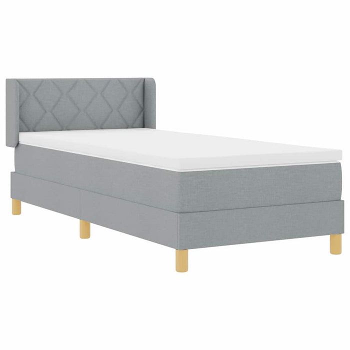 Pat cu arcuri cu headboard Gri deschis 200 x 100 cm țesătură WALTI
