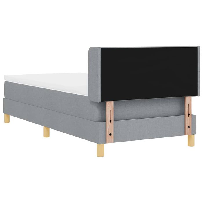 Pat cu arcuri cu headboard Gri deschis 200 x 100 cm țesătură WALTI