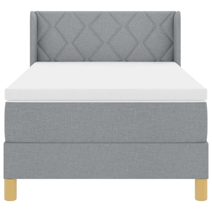 Pat cu arcuri cu headboard Gri deschis 200 x 100 cm țesătură WALTI