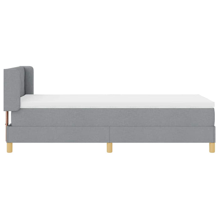 Pat cu arcuri cu headboard Gri deschis 200 x 100 cm țesătură WALTI