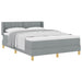 Pat cu arcuri cu headboard Gri deschis 190 x 140 cm țesătură - WALTI WALTI