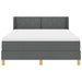 Pat cu arcuri cu headboard Gri închis 190 x 140 cm țesătură - WALTI WALTI