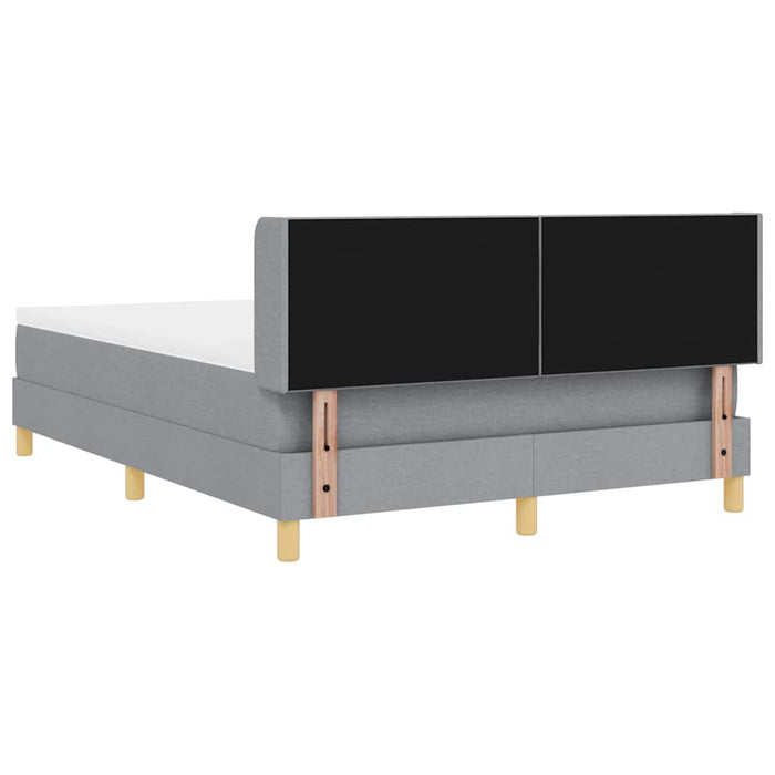 Pat cu arcuri cu headboard Gri deschis 200 x 140 cm țesătură - WALTI WALTI