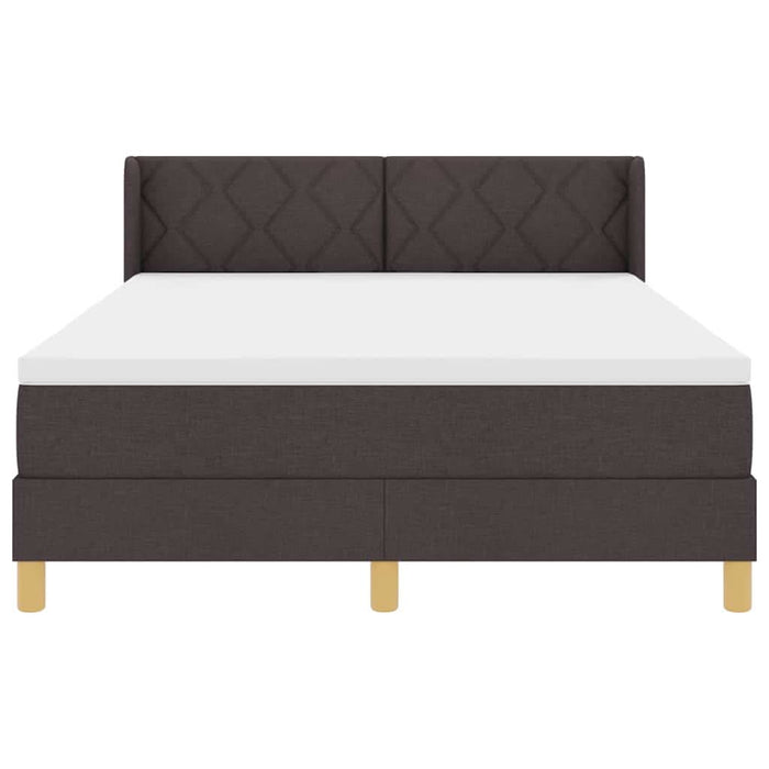 Pat cu arcuri cu headboard Maro închis 200 x 140 cm țesătură WALTI