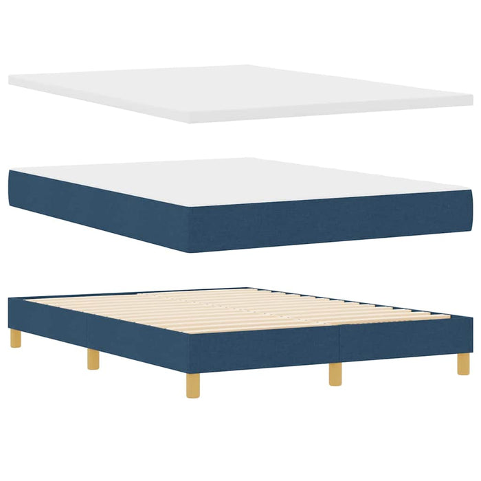 Pat cu arcuri cu pernă Manual albastru 200 x 140 cm țesătură WALTI