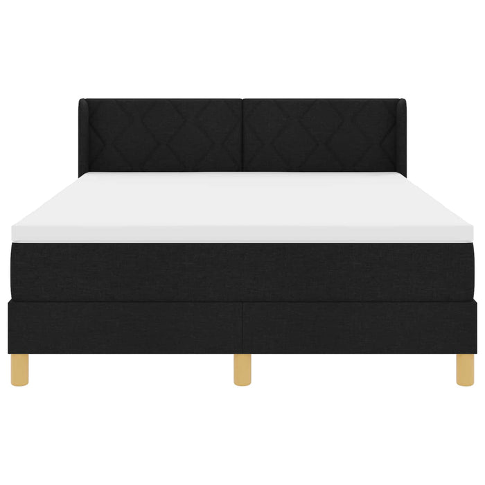 Pat cu arcuri cu headboard Manual Negru 200 x 160 cm țesătură WALTI