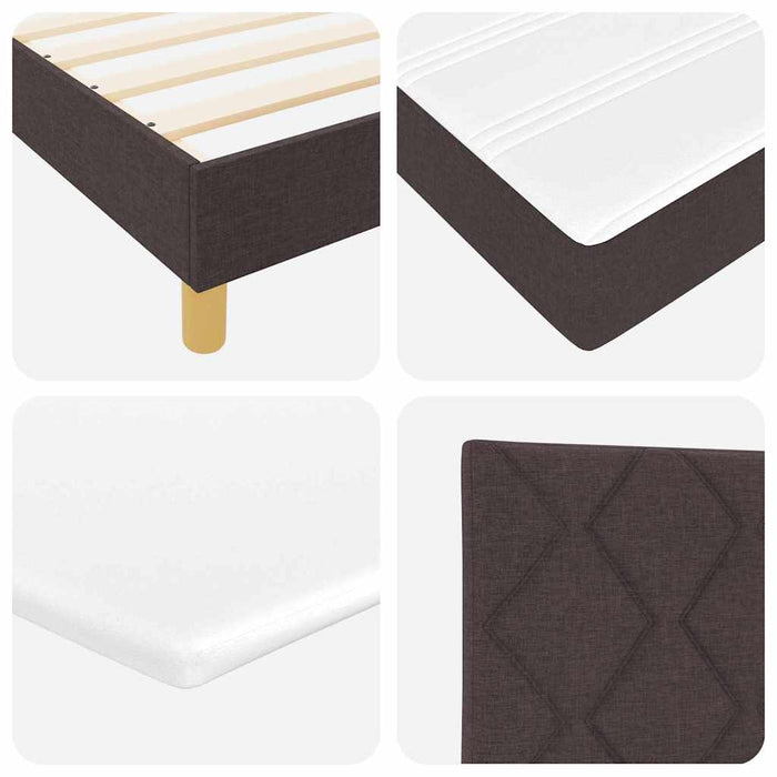 Pat cu arcuri cu headboard Maro închis 200 x 160 cm țesătură WALTI