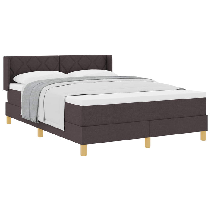 Pat cu arcuri cu headboard Maro închis 200 x 160 cm țesătură WALTI