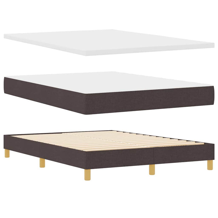 Pat cu arcuri cu headboard Maro închis 200 x 160 cm țesătură WALTI