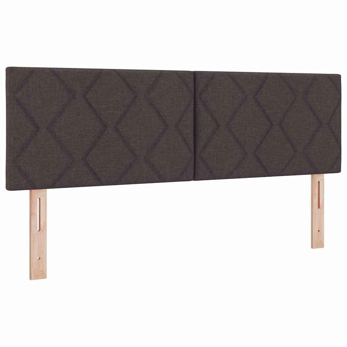 Pat cu arcuri cu headboard Maro închis 200 x 160 cm țesătură WALTI