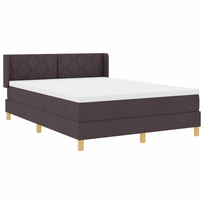 Pat cu arcuri cu headboard Maro închis 200 x 160 cm țesătură WALTI