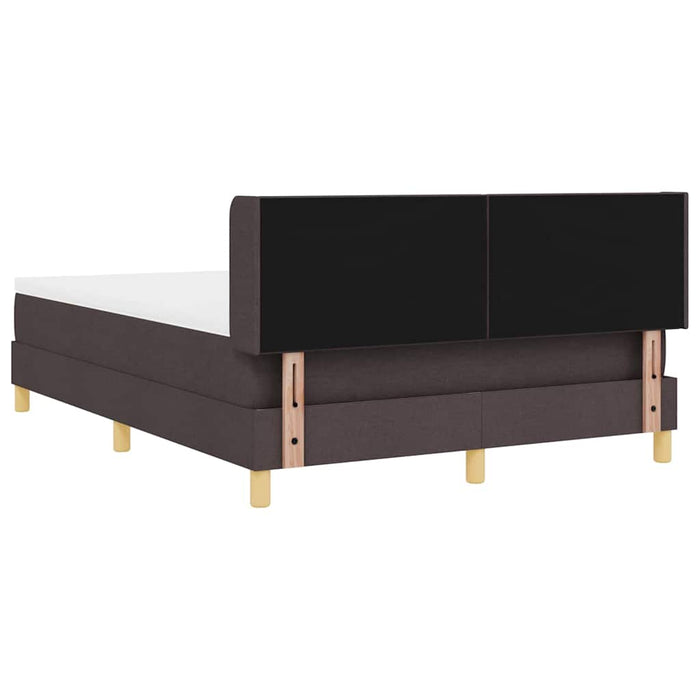 Pat cu arcuri cu headboard Maro închis 200 x 160 cm țesătură WALTI