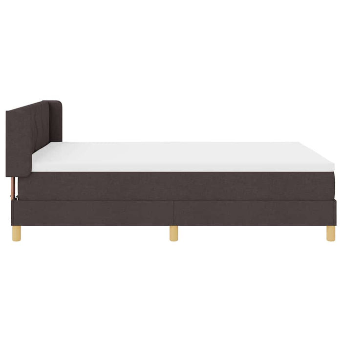 Pat cu arcuri cu headboard Maro închis 200 x 160 cm țesătură WALTI