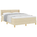 Pat cu arcuri cu headboard Manual Crem 200 x 160 cm țesătură - WALTI WALTI
